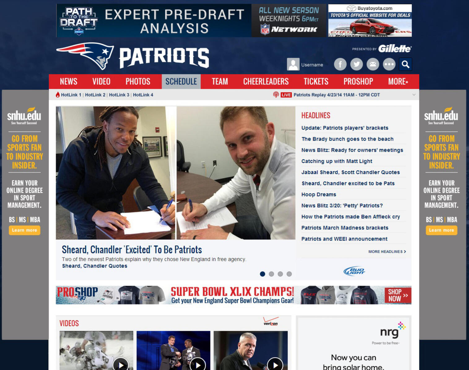 SNHU Patriots ads